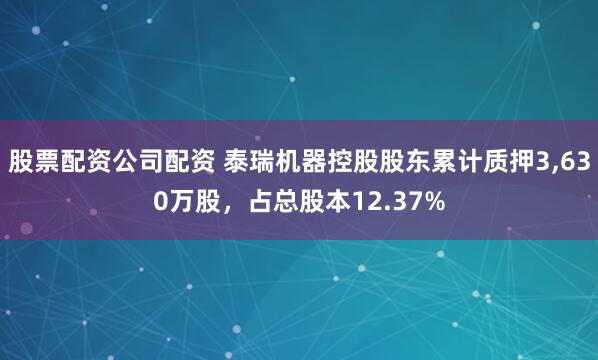 股票配资公司配资 泰瑞机器控股股东累计质押3,630万股，占总股本12.37%